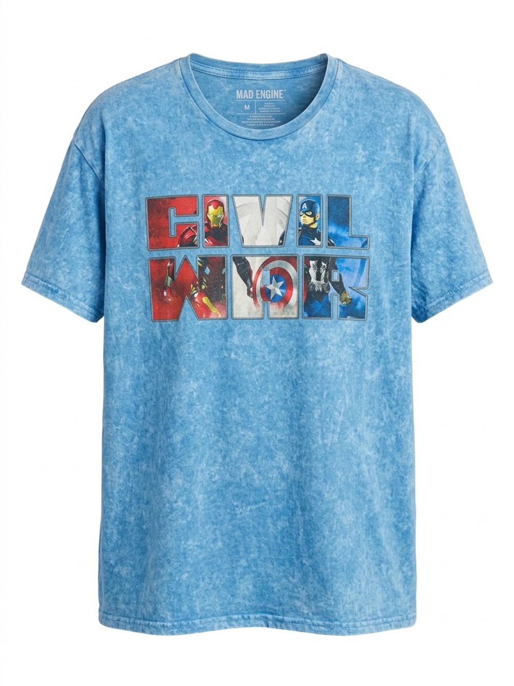 MAD Engine Blue Marvel 'Civil War' Graphic Tee SIZE XL
